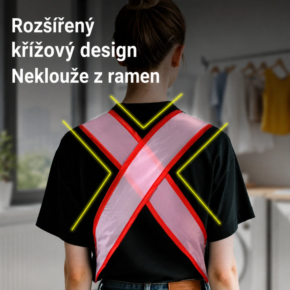 Zástěra s kapsou – růžová, 79 × 55 cm