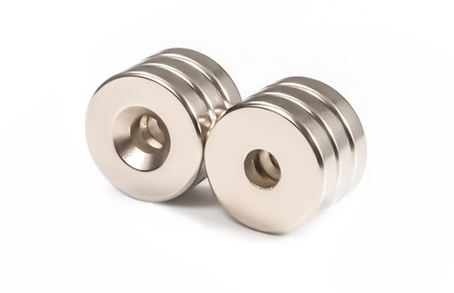 Neodymový magnet 12 × 3 mm s dírou, sada 10 ks