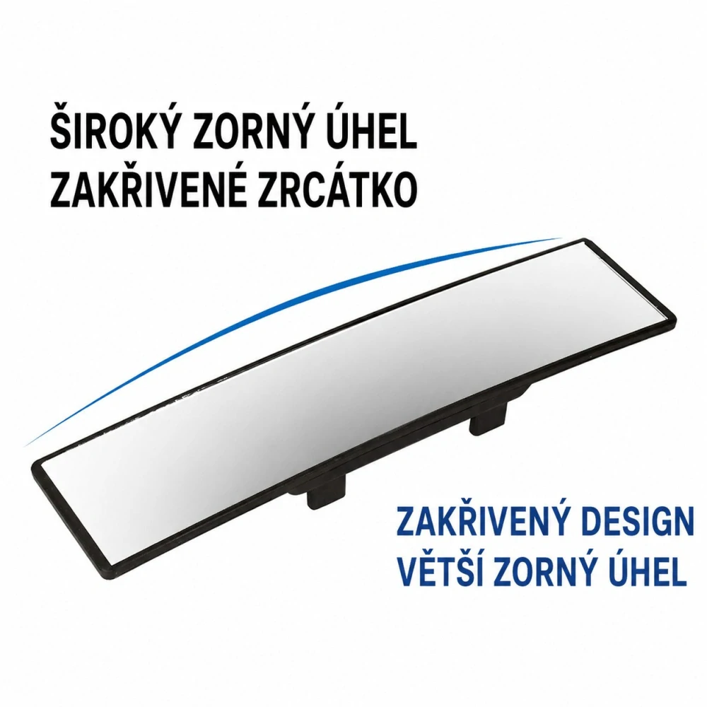 Širokoúhlé zakřivené zpětné zrcátko do auta 28,5 × 7 cm
