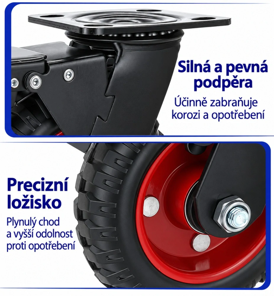 Otočné transportní kolečko 200 mm – nosnost 210 kg