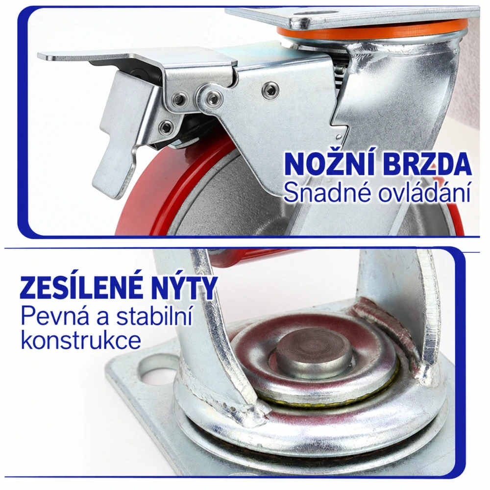 Otočné transportní kolečko 5" / 125 mm – nosnost 300 kg