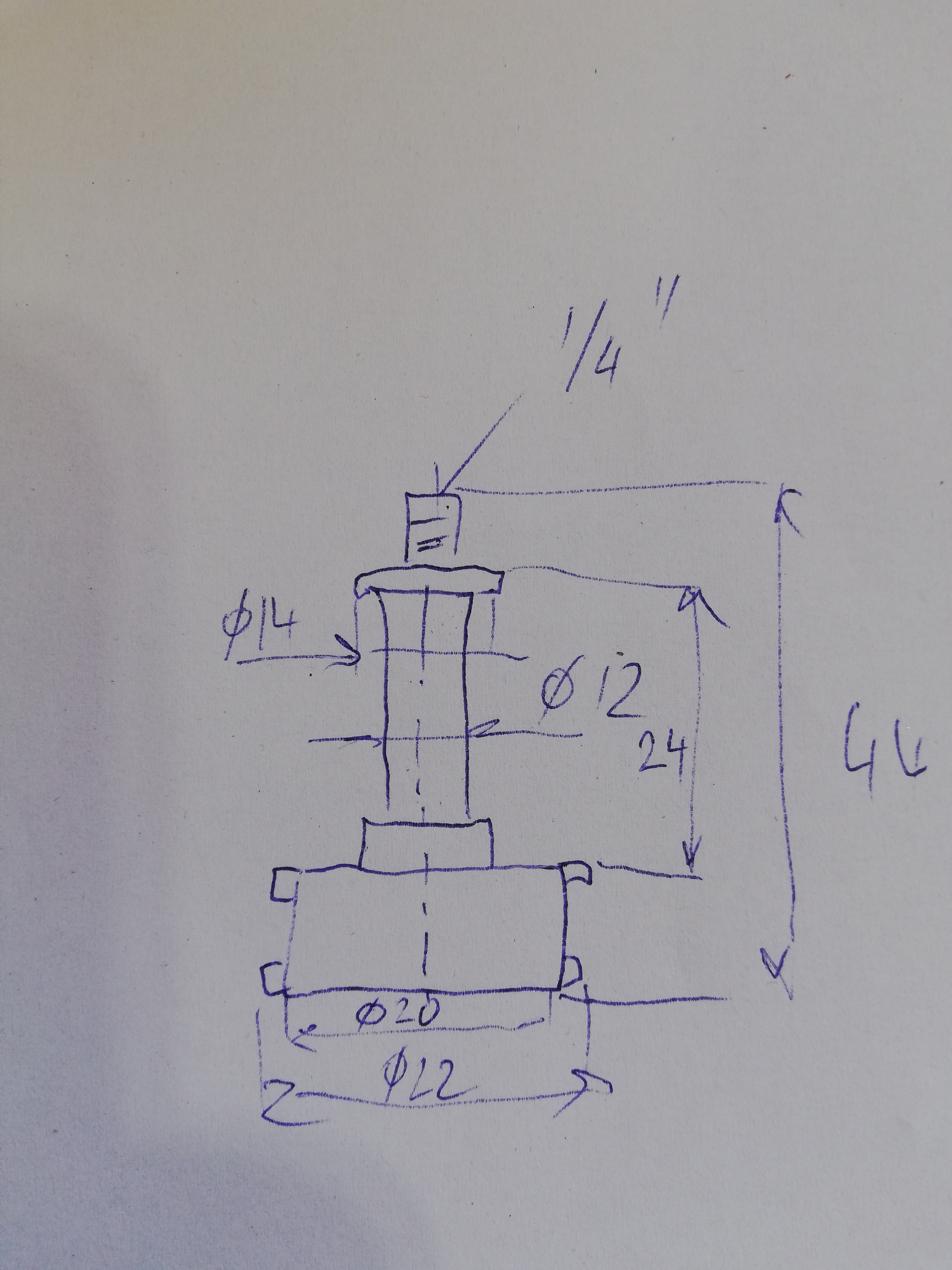 Stativový čep 12-14mm se závitem 1/4" 