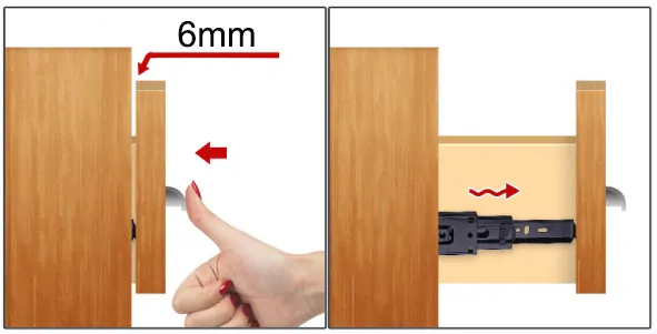Šuplíkový pojezd 45x400mm kuličkový výsuv Push to Open 