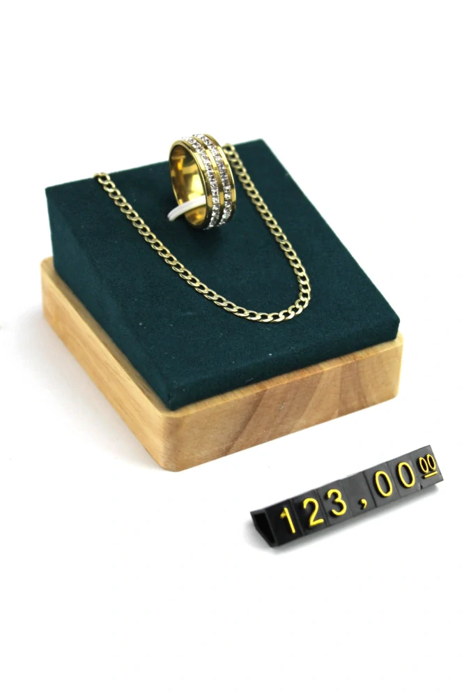 Plastové cenovky zlatý prolis 6x9mm 20x řada €,$,¥