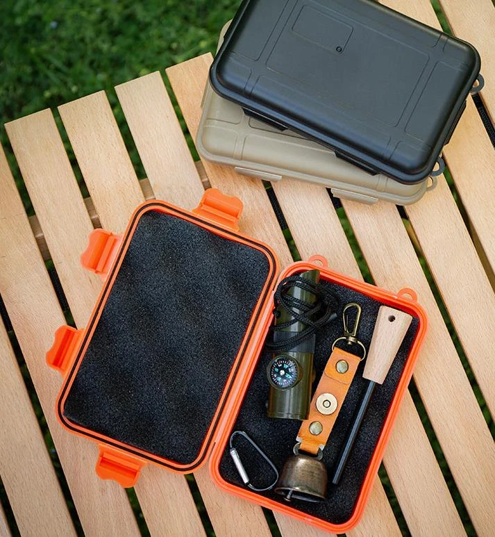 Vodotěsný box pro uložení nářadí EDC pro přežití v přírodě S oranžová
