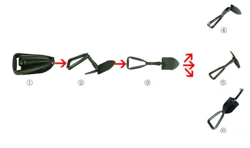 Skládací multifunkční lopatka model L – černá