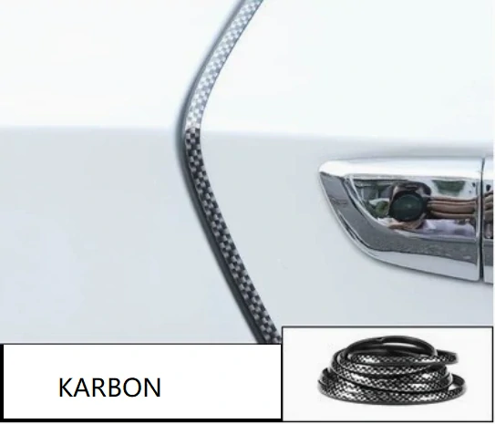Ochranná lišta na hrany dveří auta – karbon (5 m)