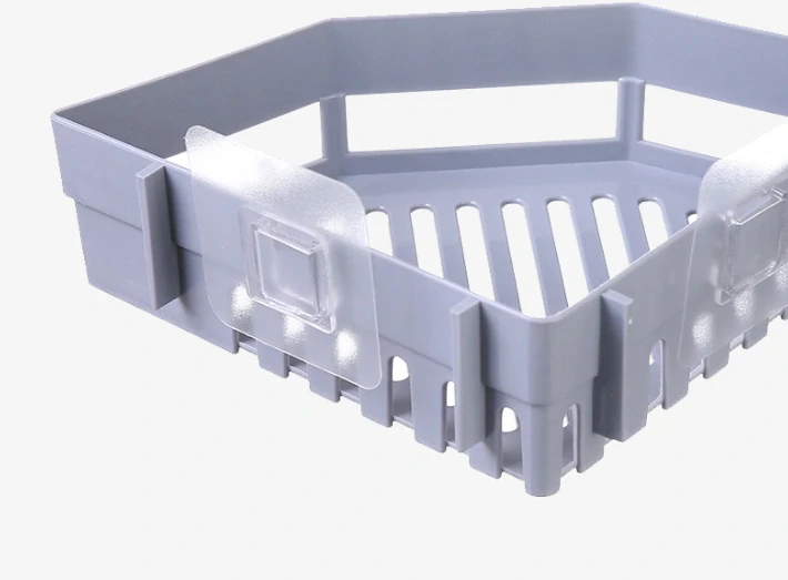 Rohová nástěnná polička do koupelny – bílá