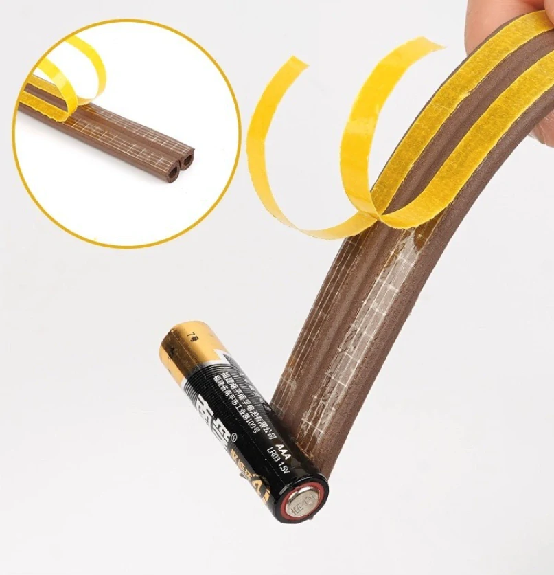 Samolepicí těsnění do oken a dveří 9x7,5mm x 6m – hnědé
