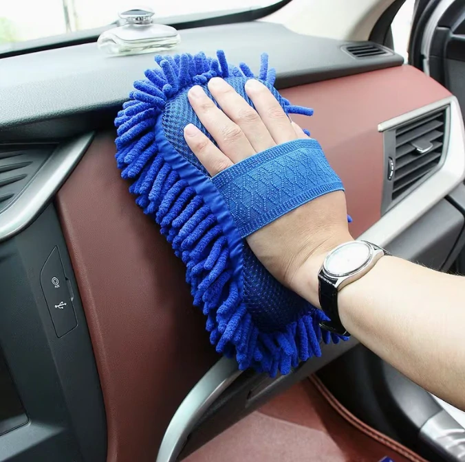 Mycí houba na auto z mikrovlákna s páskem na ruku