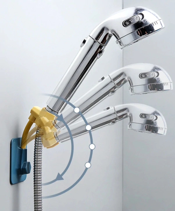 Držák sprchy s nastavitelným ramenem – černý (1 ks)