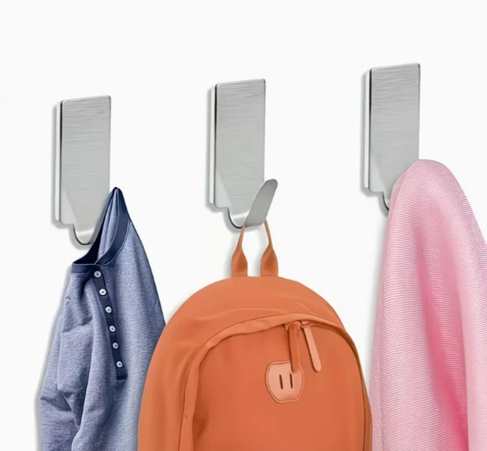 Samolepicí háček – nerez obdélník 6 ks