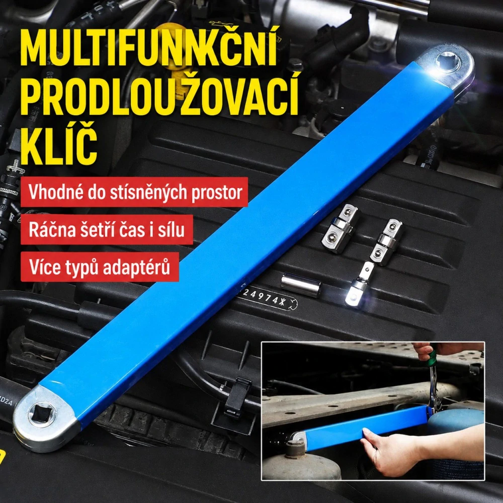 Multifunkční prodlužovací klíč s adaptéry