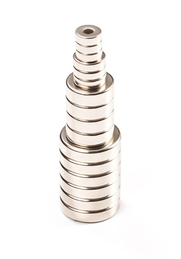 Neodymový magnet 12 × 3 mm s dírou, sada 10 ks