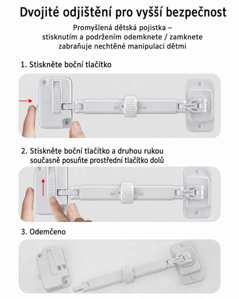 Kloubový omezovač pro okna a dveře