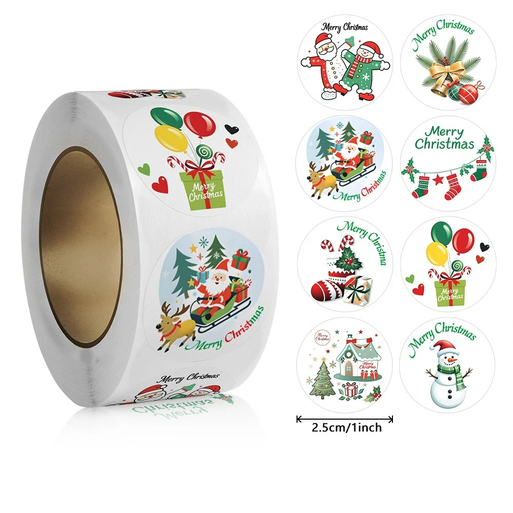 Samolepky Santa, Vánoce, 500 ks