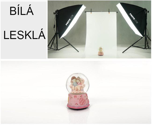 Fotopozadí bílé PVC 70x140 lesklé matné