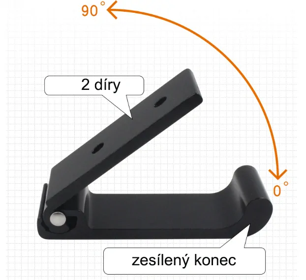 Sklopný háček na šaty menší černý