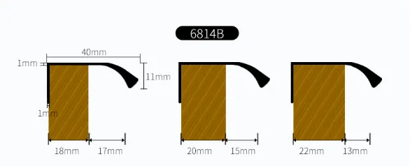 Profilová nábytková úchytka 500mm horní černá