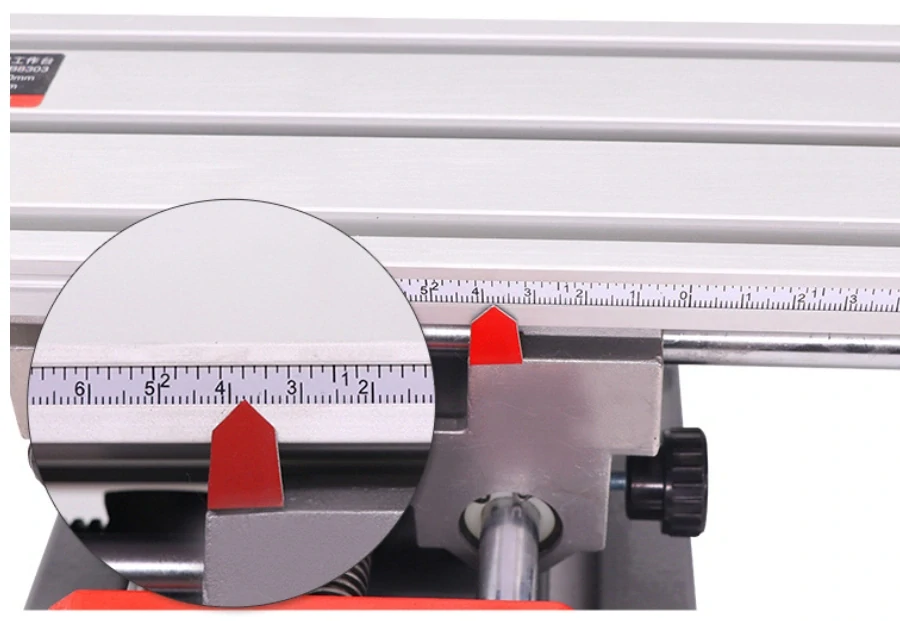 Křížový pracovní stůl 310x90mm červený hliník