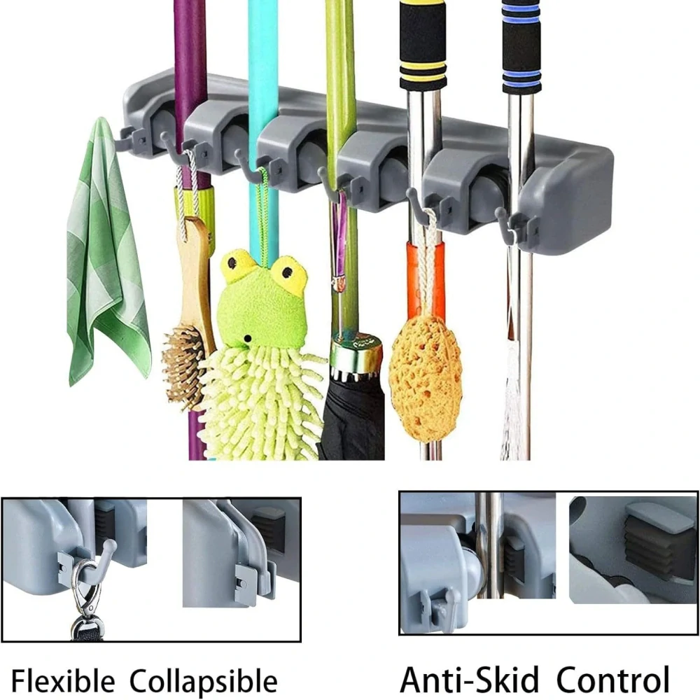 Držák na mopy a úklidové pomůcky 4x