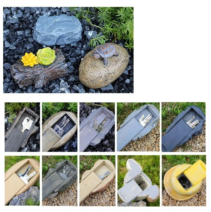 Schránka na klíče / atrapa kamene hnědý 