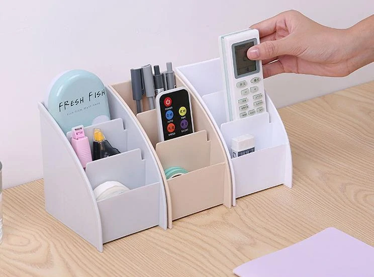 Organizér na stůl s přihrádkami - šedý