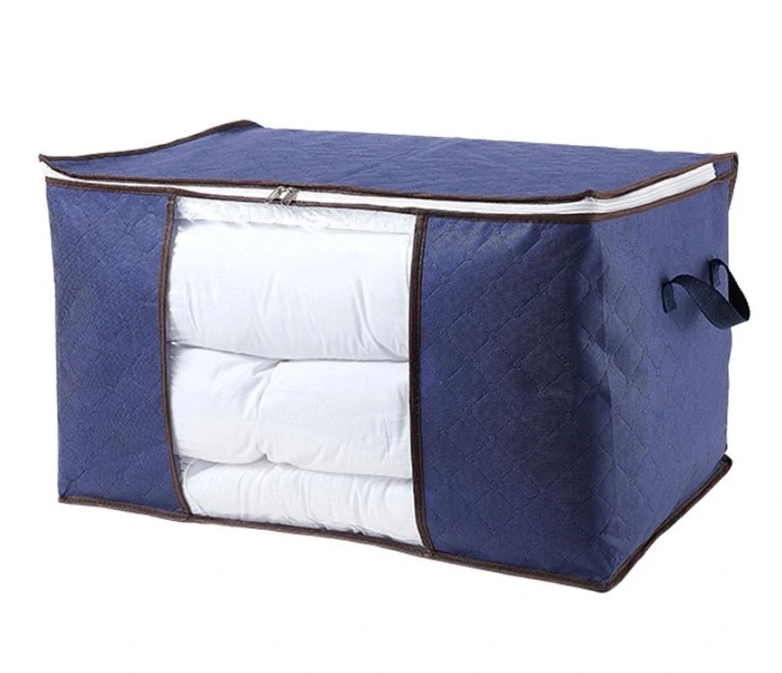 Velký textilní úložný box 90L modrý