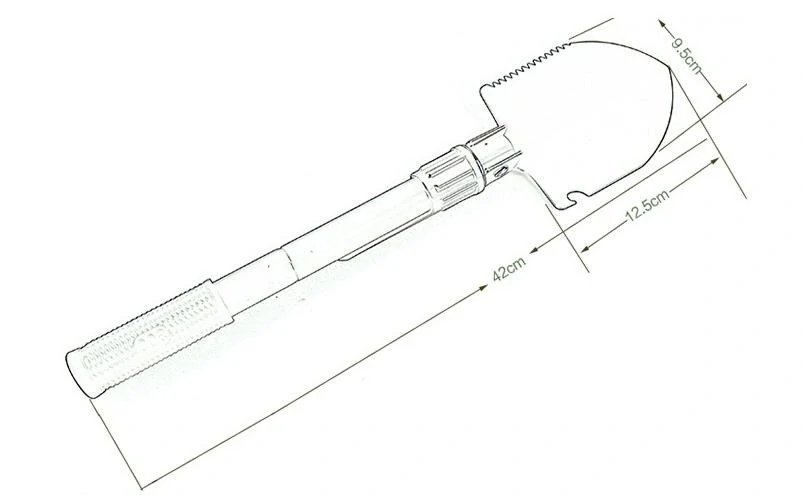 Skládací multifunkční lopatka model S – černá