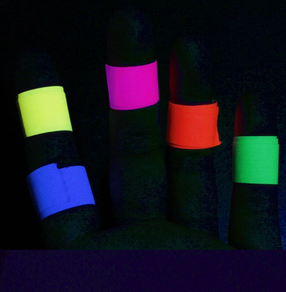 Sada fluorescenčních UV pásek (6 barev) – 1,5 cm × 5 m