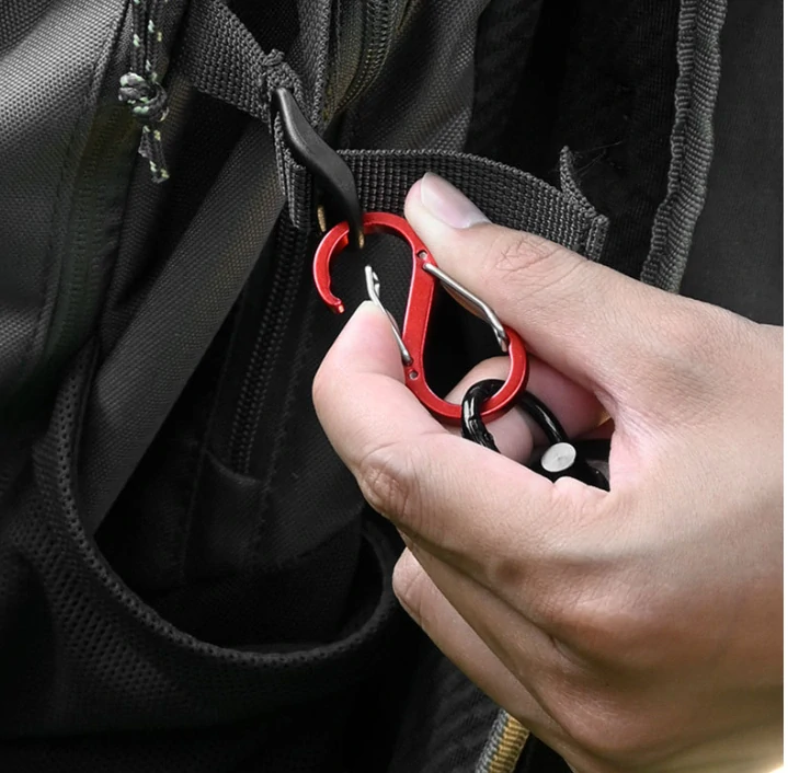 S-karabina hliníková 5 cm – červená (3 ks)