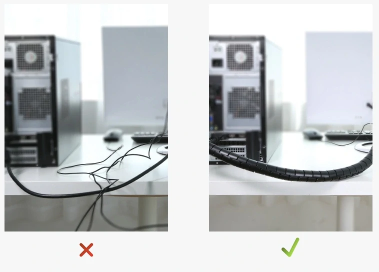 Spirálový organizér kabelů (cable tube) – černý, 2 m / Ø 22 mm