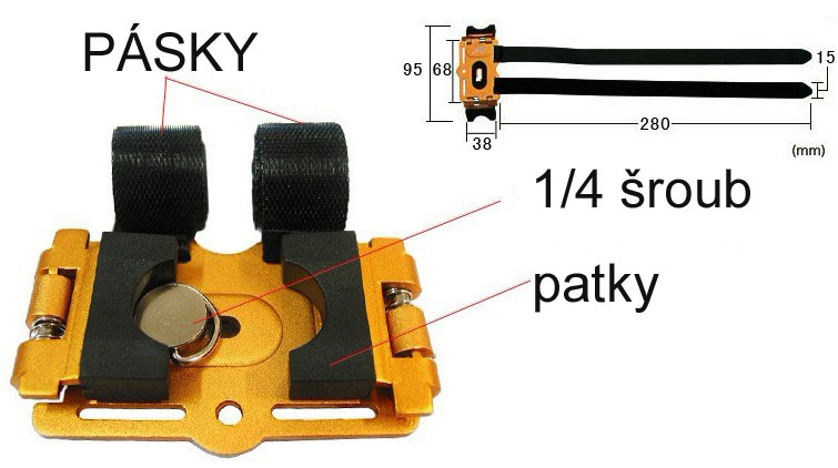 Stativ na kolo pro fotoaparát GPS, černý