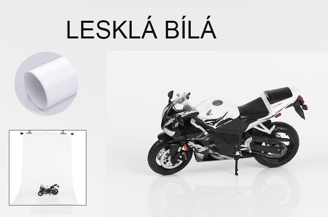 Fotopozadí bílé PVC 70x140 lesklé matné
