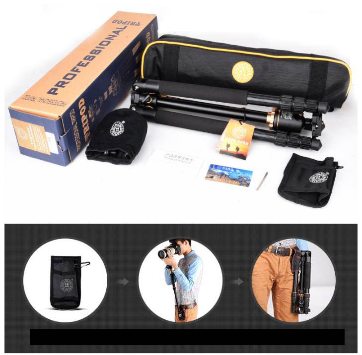 Hliníkový stativ tripod s hlavou s příčnou osou