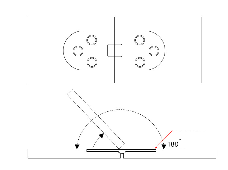 Závěsný pant 2 osy 80x30mm