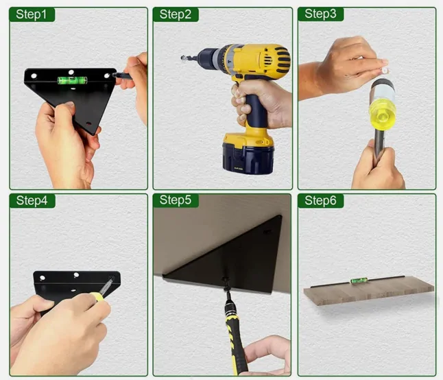 Držák police trojúhelník 130x133mm - černý  [1ks]
