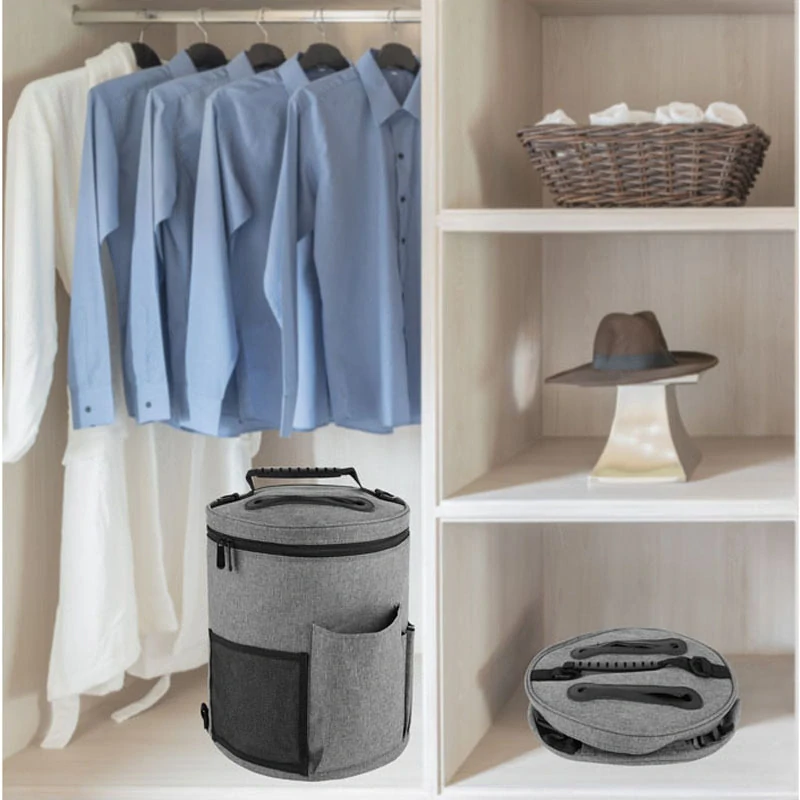 Taška na pletení, na příze a doplňky, šedá