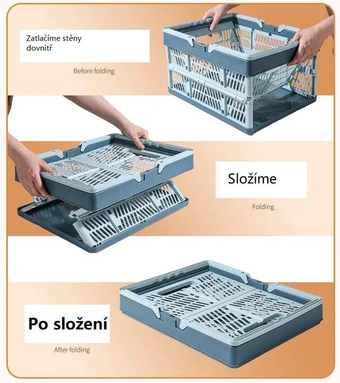 Nákupní košík skládací šedý