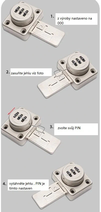 Mechanický kódový posuvný zámek – 3místný