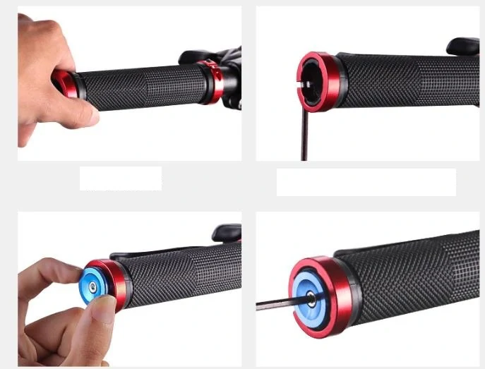 2 ks Zátka řídítek hliníková - červená