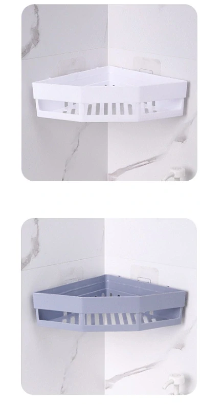 Rohová nástěnná polička do koupelny – bílá