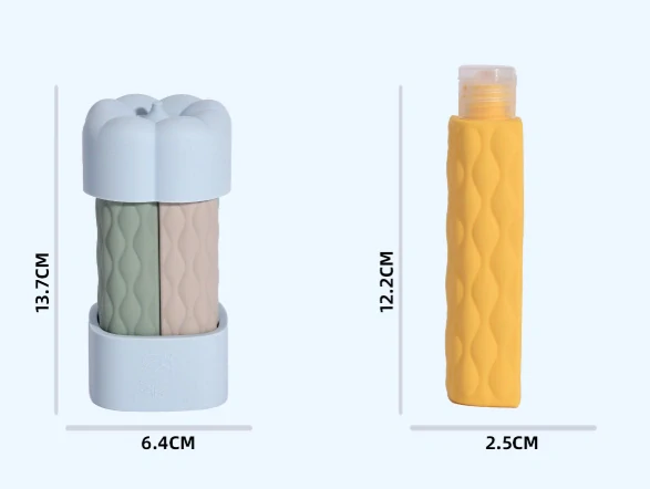 Cestovní silikonové lahvičky 4v1 – modré