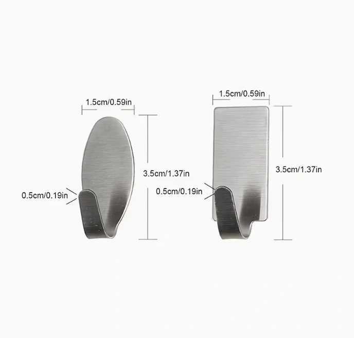 Samolepicí háček – nerez ovál 6 ks