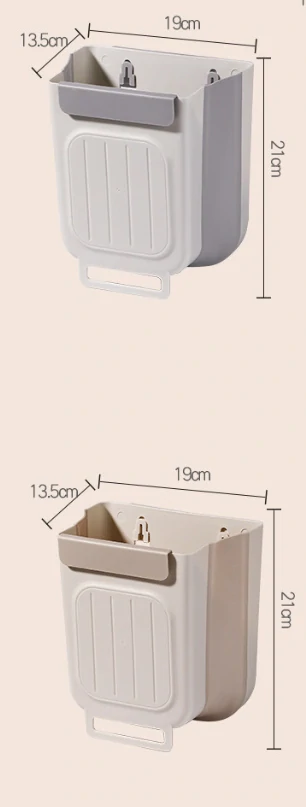 Skládací odpadkový koš na kuchyňská dvířka – 6 l (hnědá varianta)