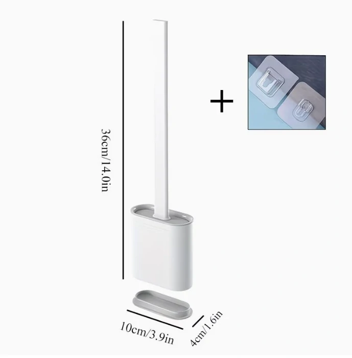 WC kartáč silikonový šedý, stojan , úchyty