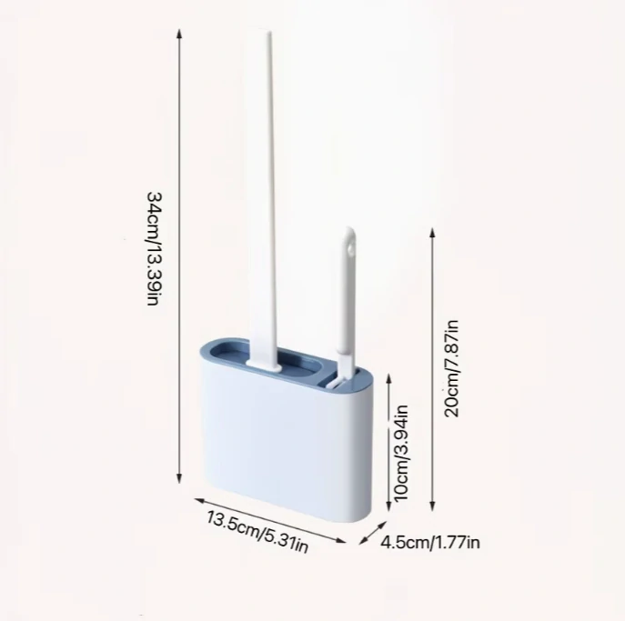 Silikonový WC kartáč s držákem – sada 2 kartáčů (šedá)