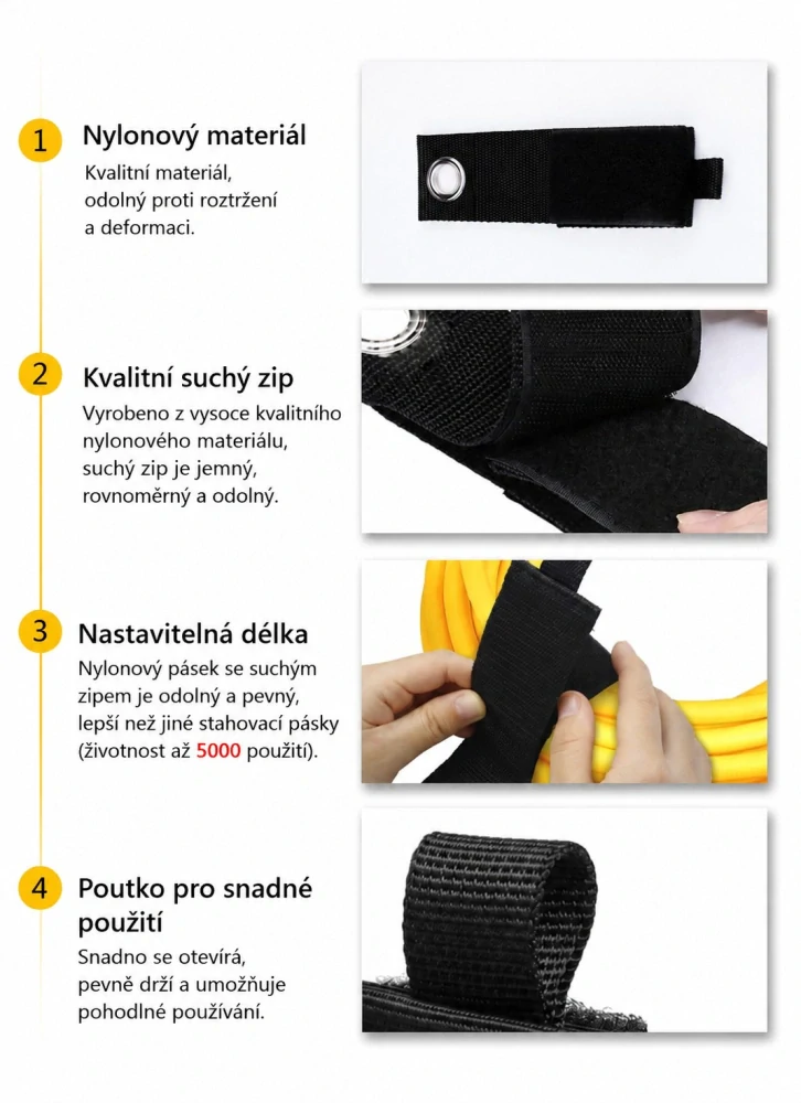 Závěsný stahovací pásek se suchým zipem XXL 50 × 660 mm