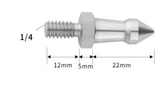 Hrot, bodec stativové nohy 1/4" 39mm
