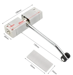 Automatický zavírač dveří 145° pružinový stříbrný